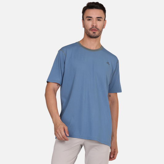 Crew tee- Light blue & Grey